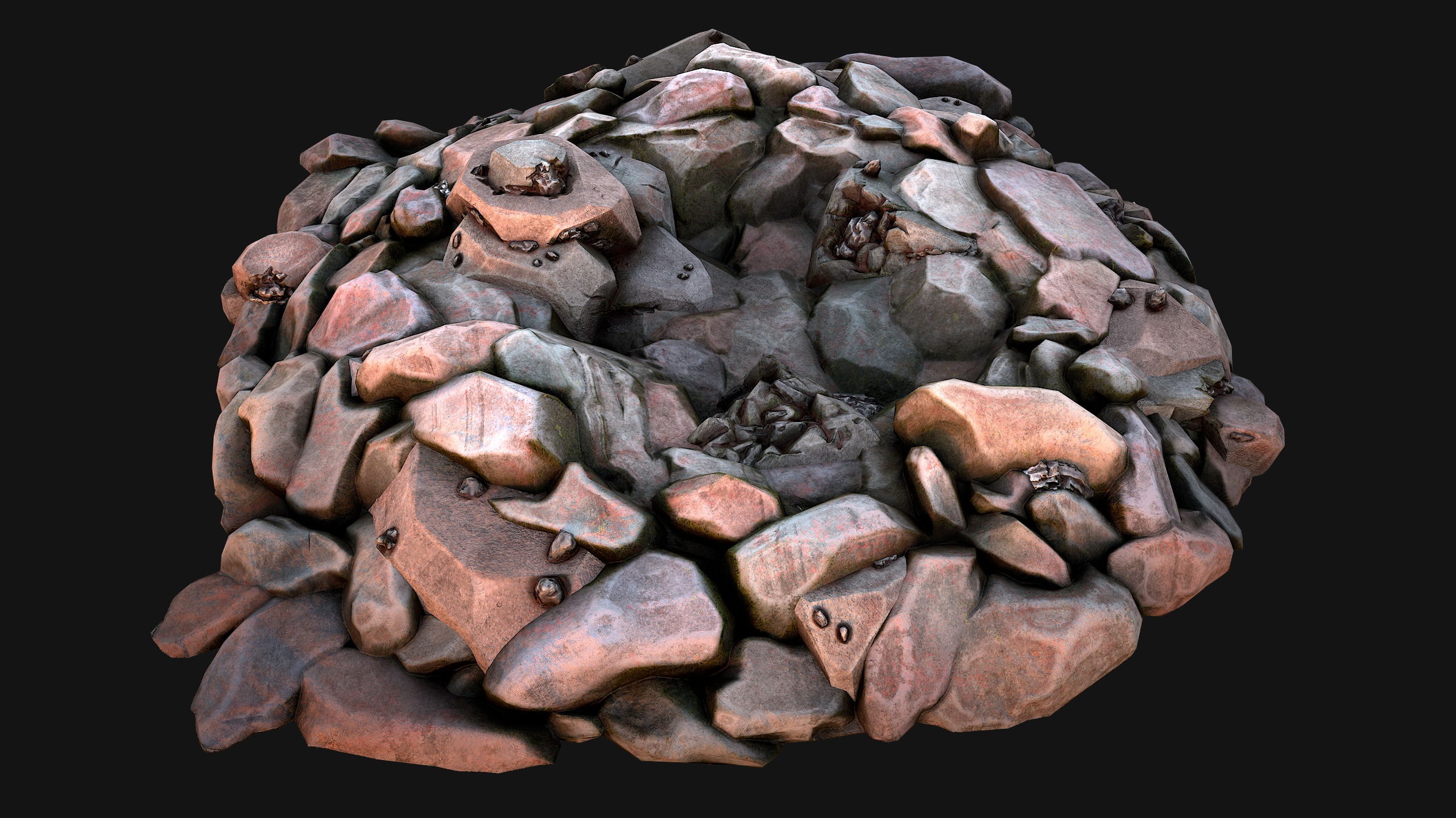Iron Metal Ore Minerals Low-poly 3D model_20