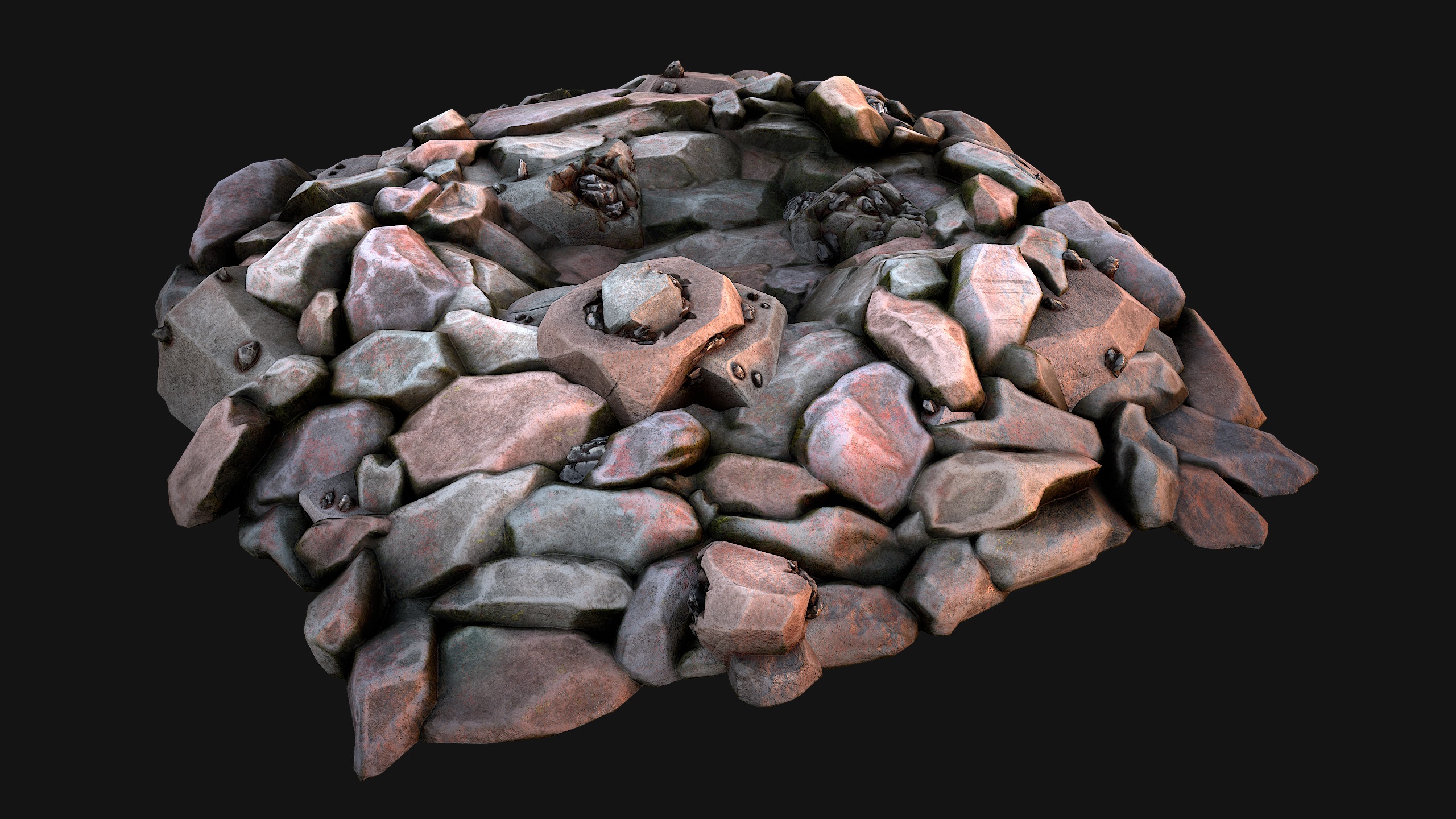 Iron Metal Ore Minerals Low-poly 3D model_16