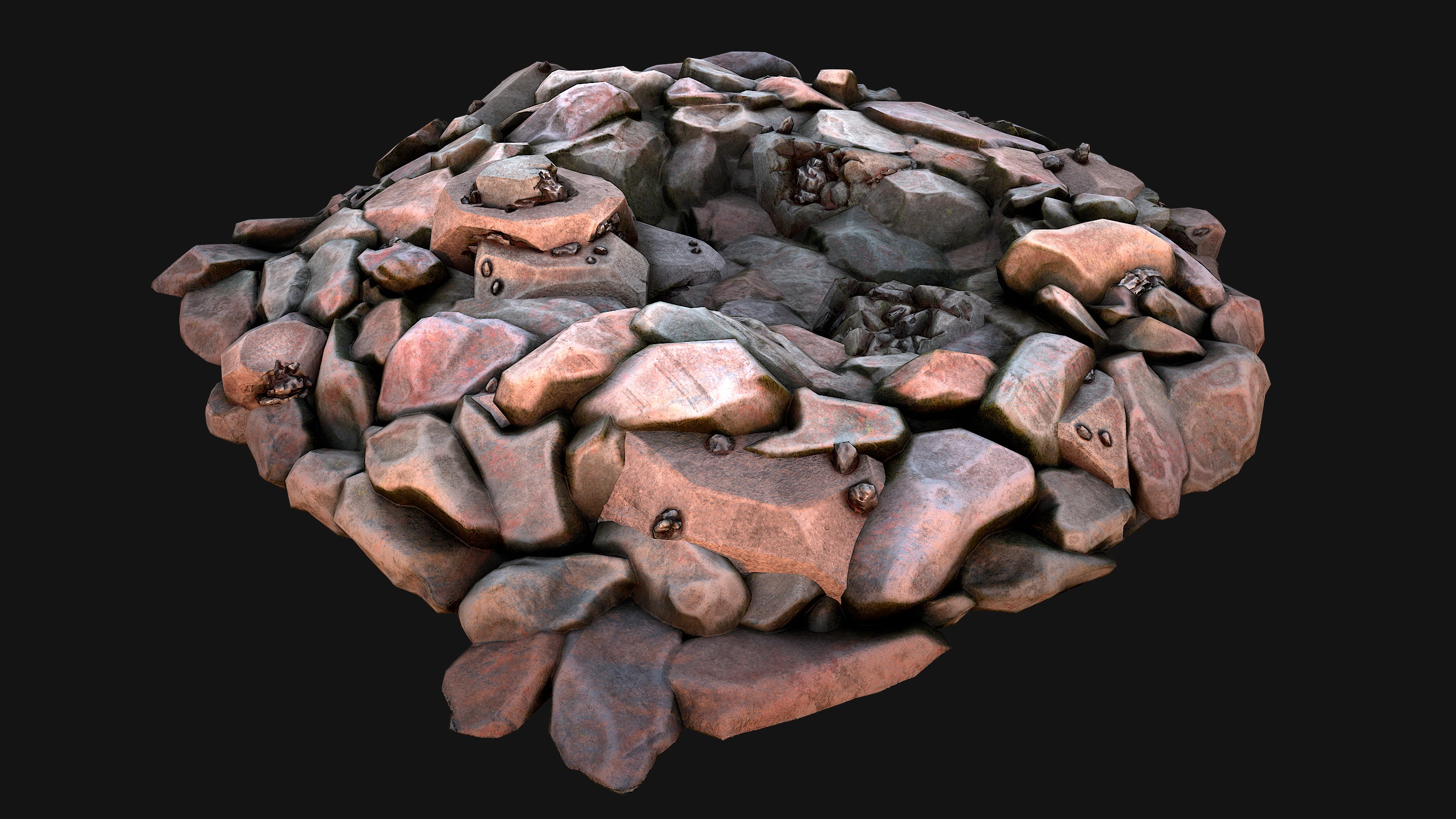 Iron Metal Ore Minerals Low-poly 3D model_19