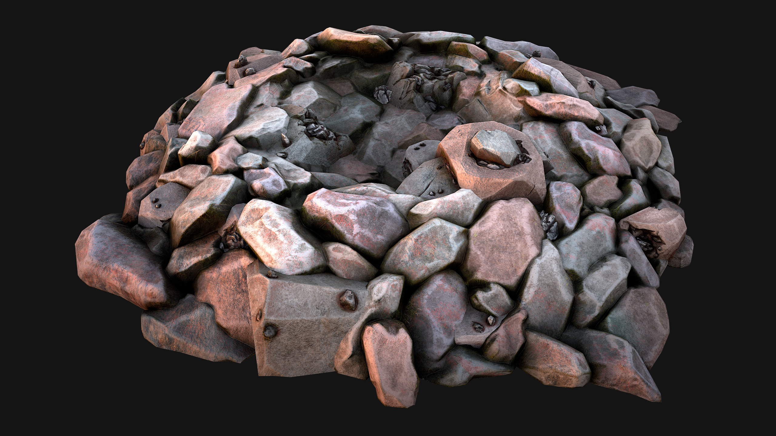 Iron Metal Ore Minerals Low-poly 3D model_14