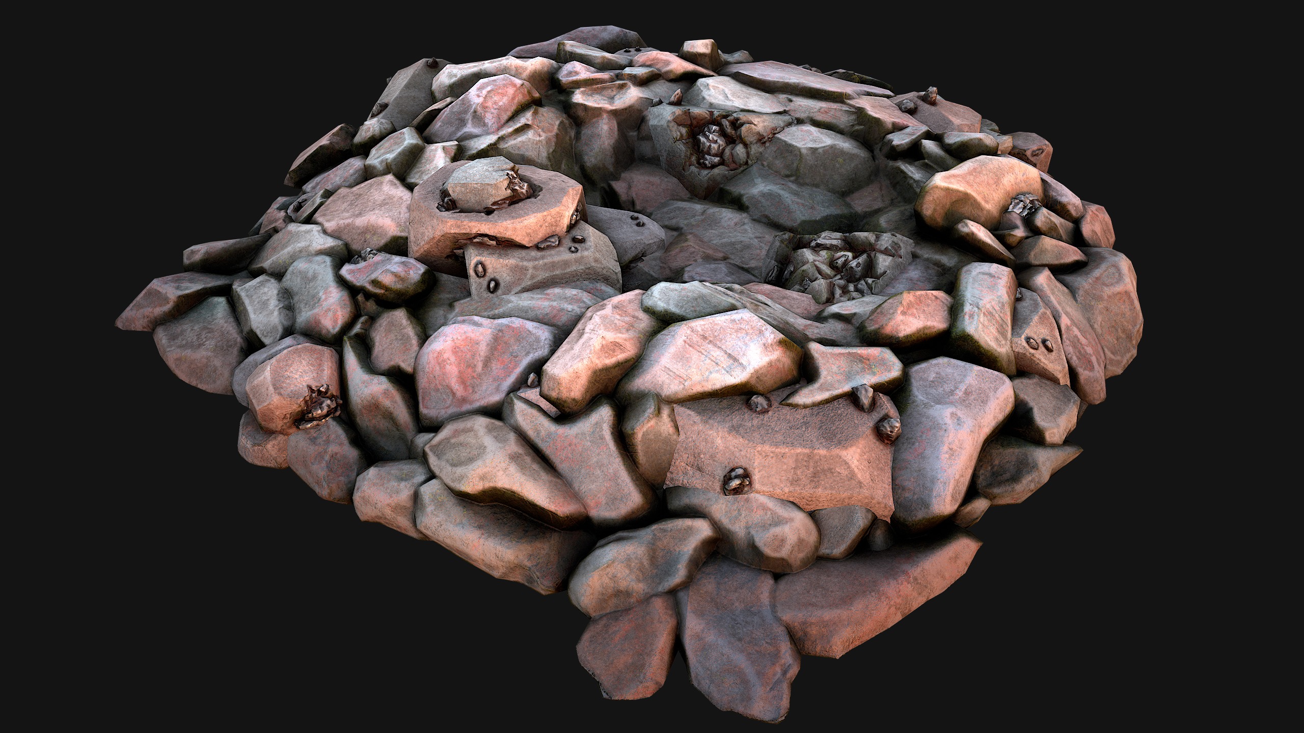 Iron Metal Ore Minerals Low-poly 3D model_4