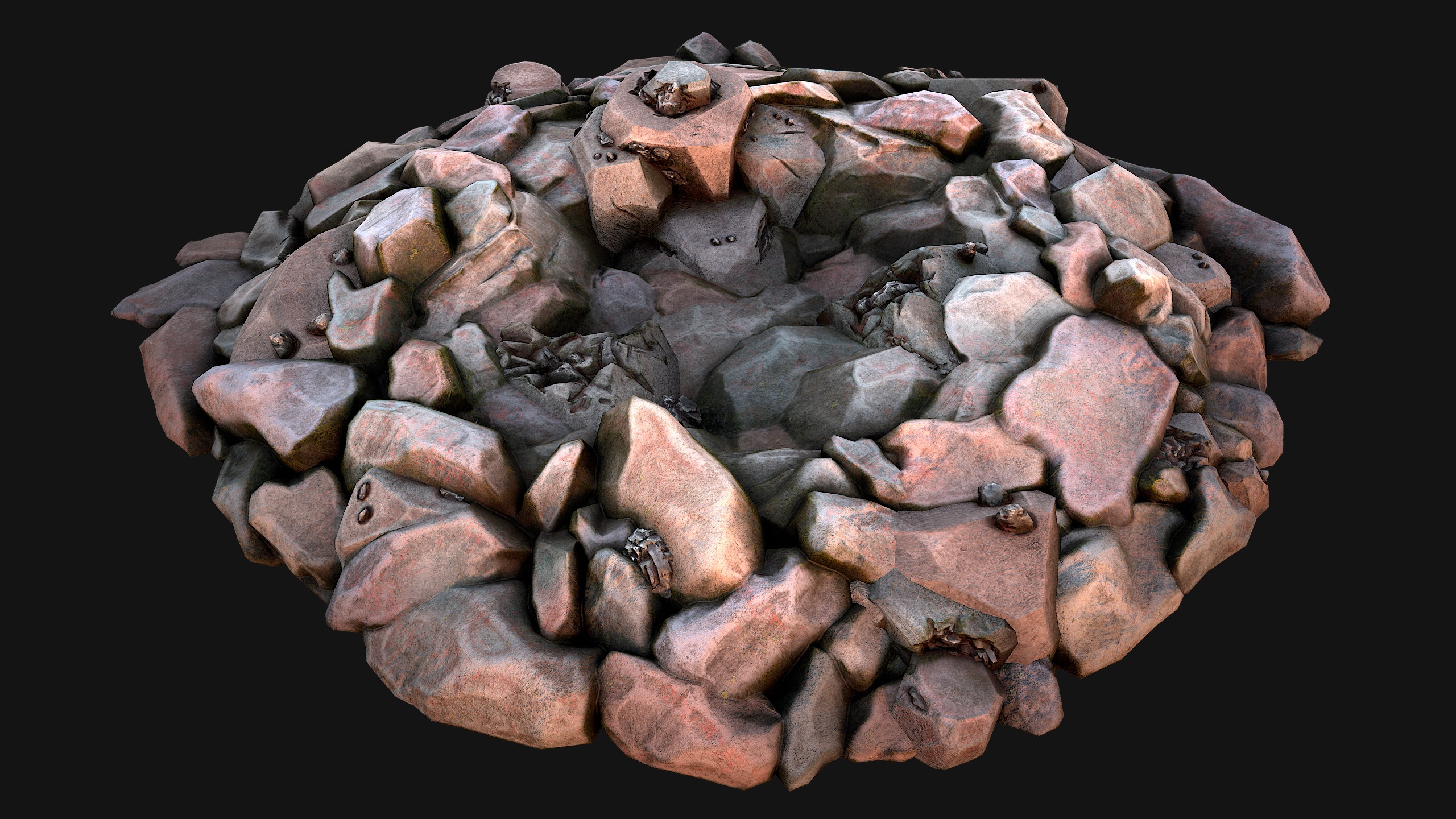 Iron Metal Ore Minerals Low-poly 3D model_8
