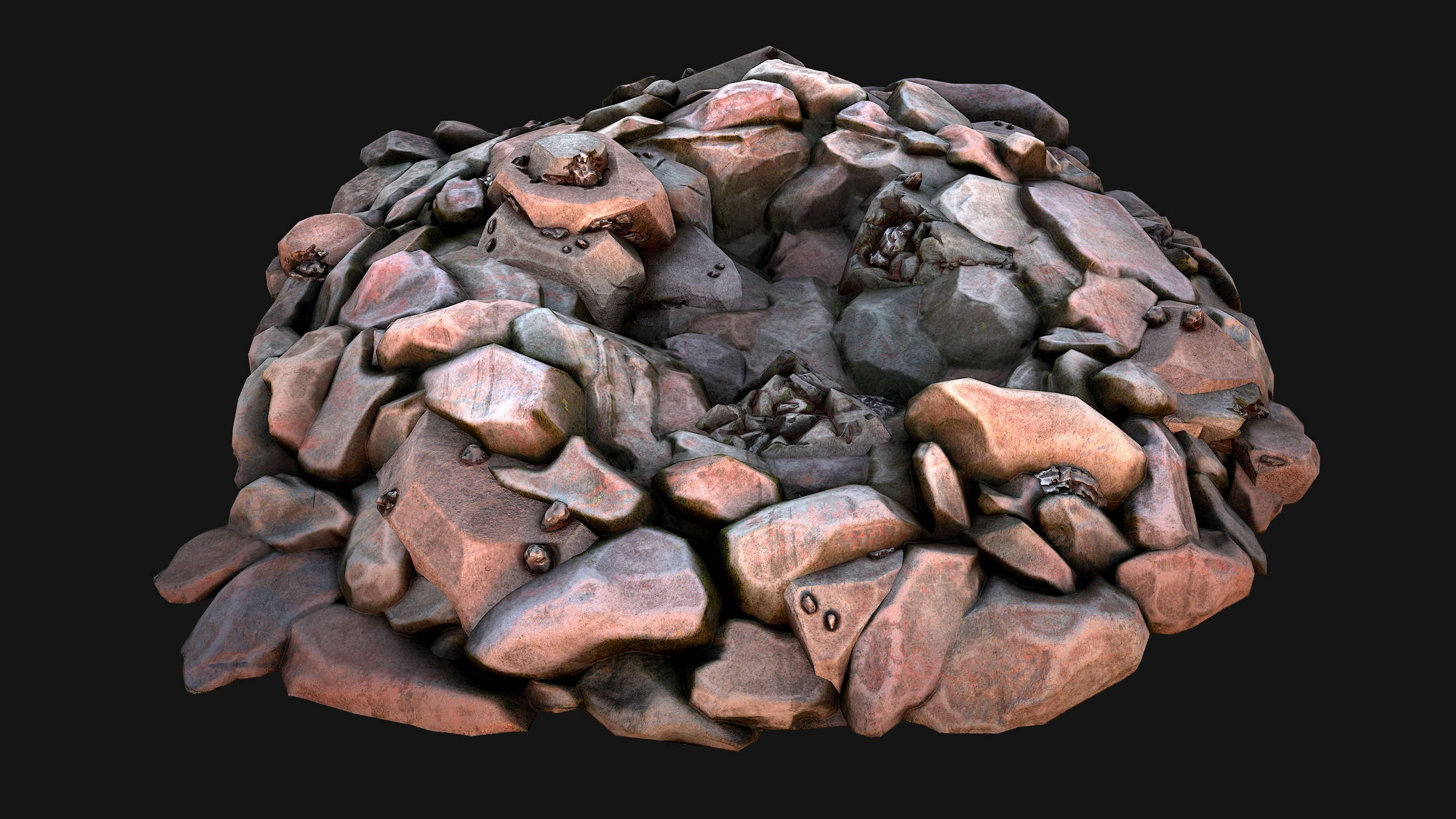 Iron Metal Ore Minerals Low-poly 3D model_6