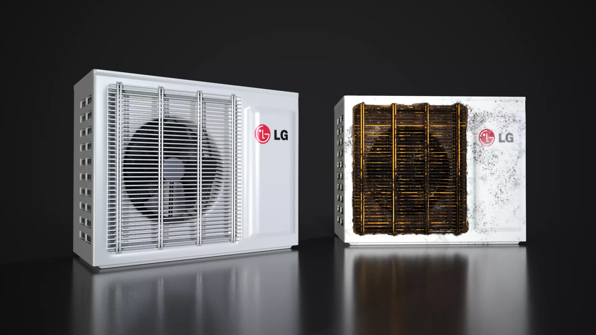 LG Outdoor Air Conditioning Unit Low-poly 3D model