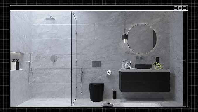 One scene many choice - Bathroom Scene - VOL1 3D model 2