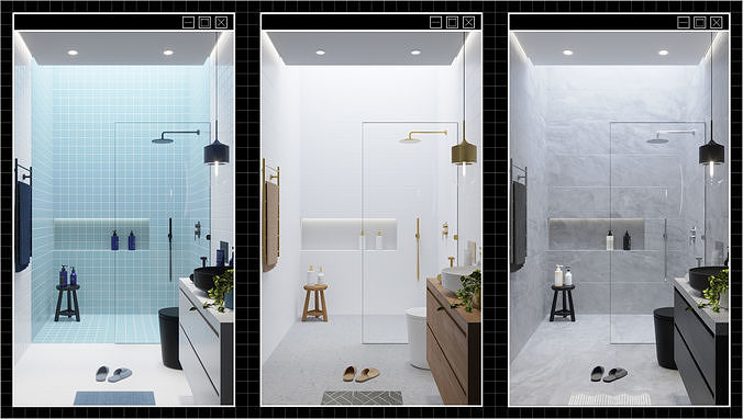 One scene many choice - Bathroom Scene - VOL1 3D model 6