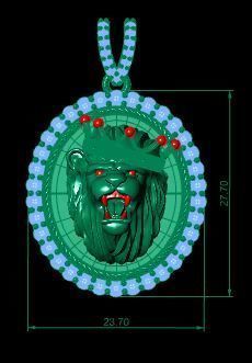 Lion Pendant 3D model Texture 3D print model_1