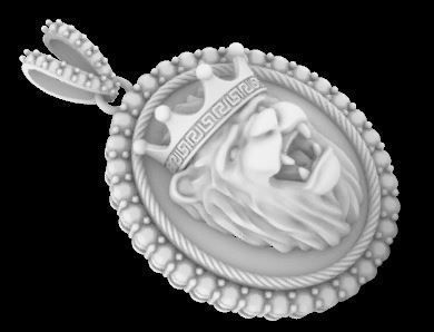 Lion Pendant 3D model Texture 3D print model_6