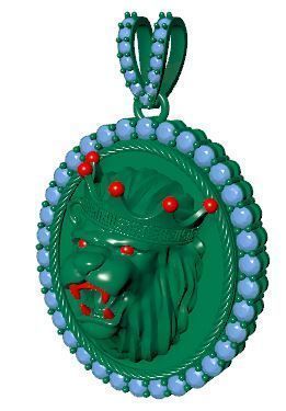 Lion Pendant 3D model Texture 3D print model_13