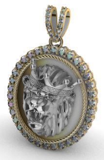 Lion Pendant 3D model Texture 3D print model_11