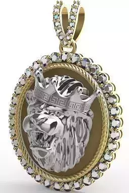 Lion Pendant 3D model Texture