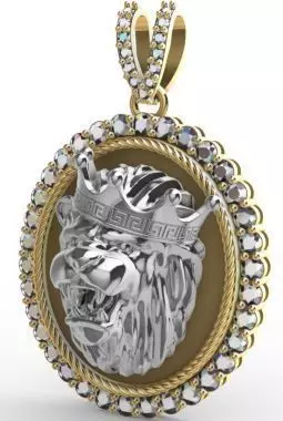 Lion Pendant 3D model Texture 3D print model_0