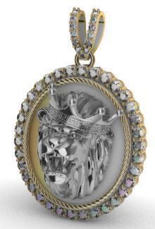 Lion Pendant 3D model Texture 3D print model_15