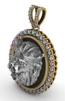 Lion Pendant 3D model Texture 3D print model_14