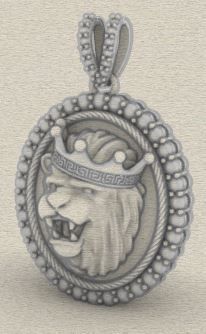 Lion Pendant 3D model Texture 3D print model_8