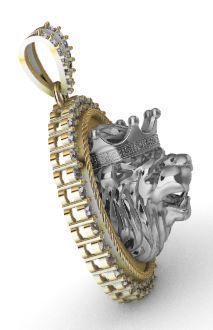 Lion Pendant 3D model Texture 3D print model_17