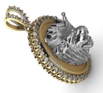 Lion Pendant 3D model Texture 3D print model_18
