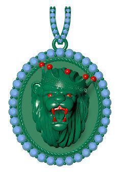 Lion Pendant 3D model Texture 3D print model_20