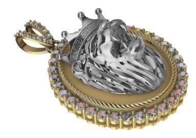 Lion Pendant 3D model Texture 3D print model_5