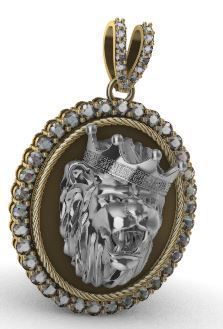 Lion Pendant 3D model Texture 3D print model_16