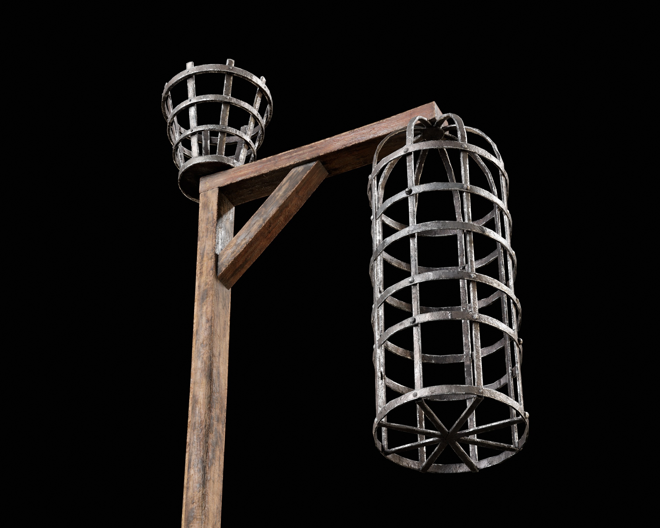 Medieval Torture Hanging Cage Stand  Low-poly 3D model_4