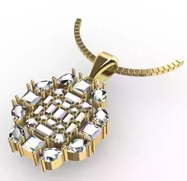 Diamond Pendant 3D model Texture