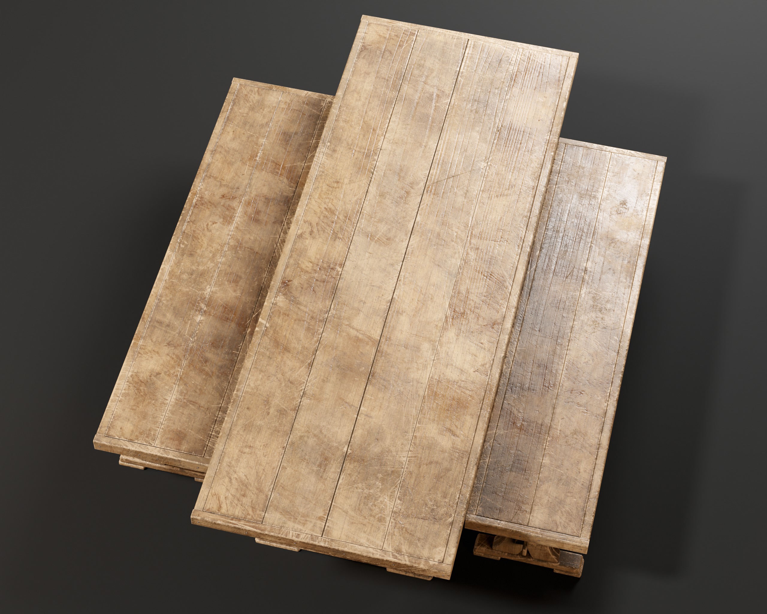 Medieval Dining Set Low-poly 3D model_12