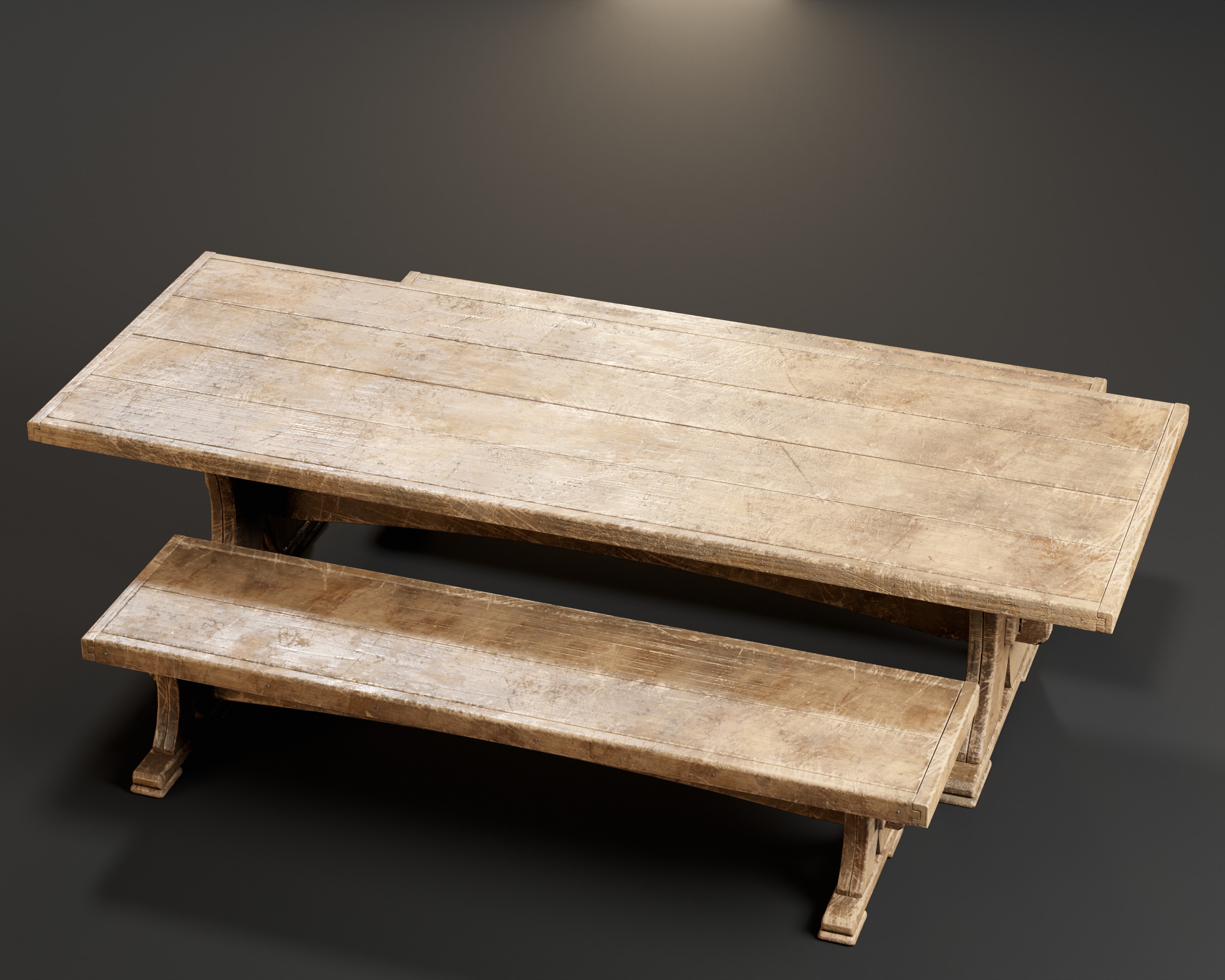 Medieval Dining Set Low-poly 3D model_8