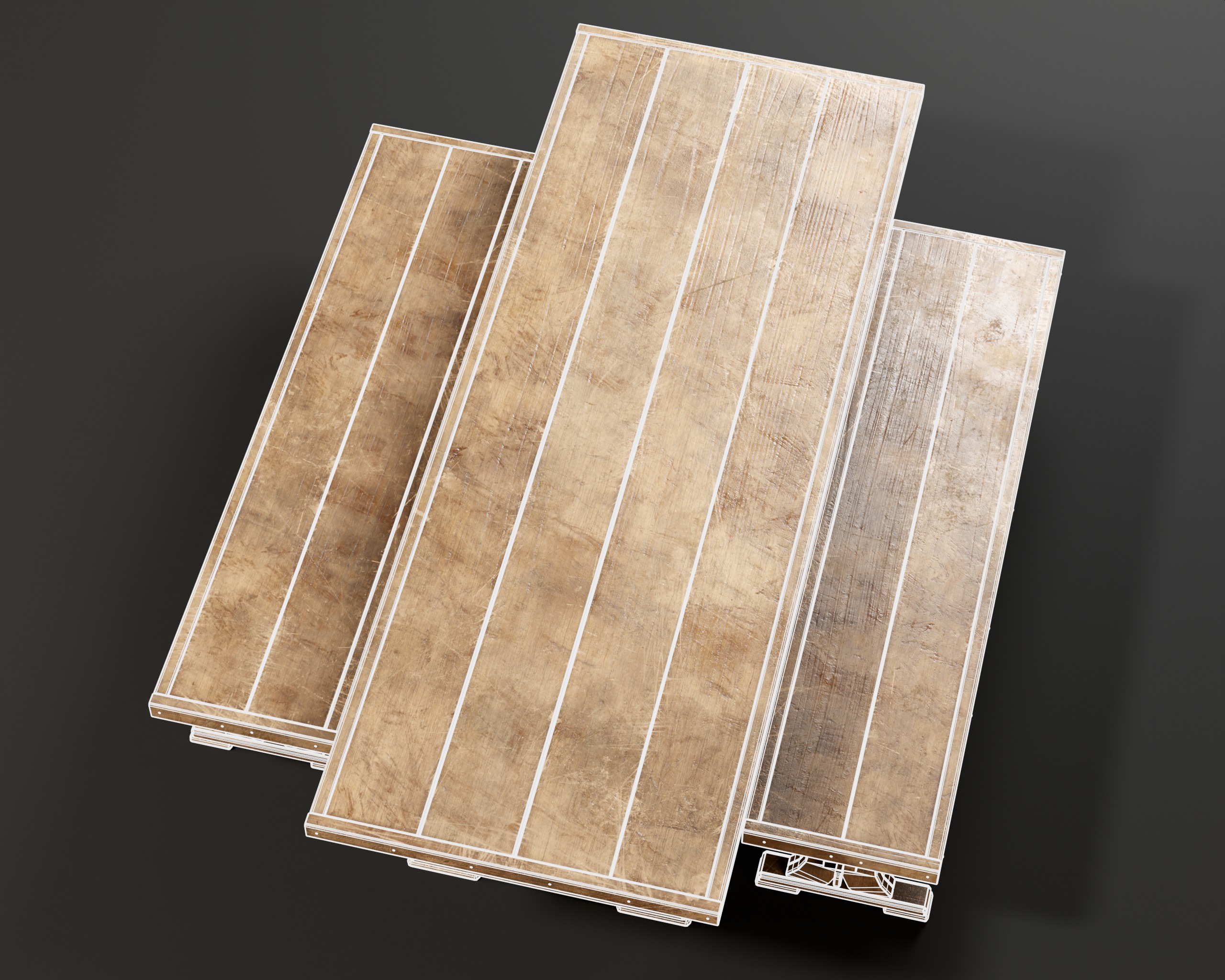 Medieval Dining Set Low-poly 3D model_13