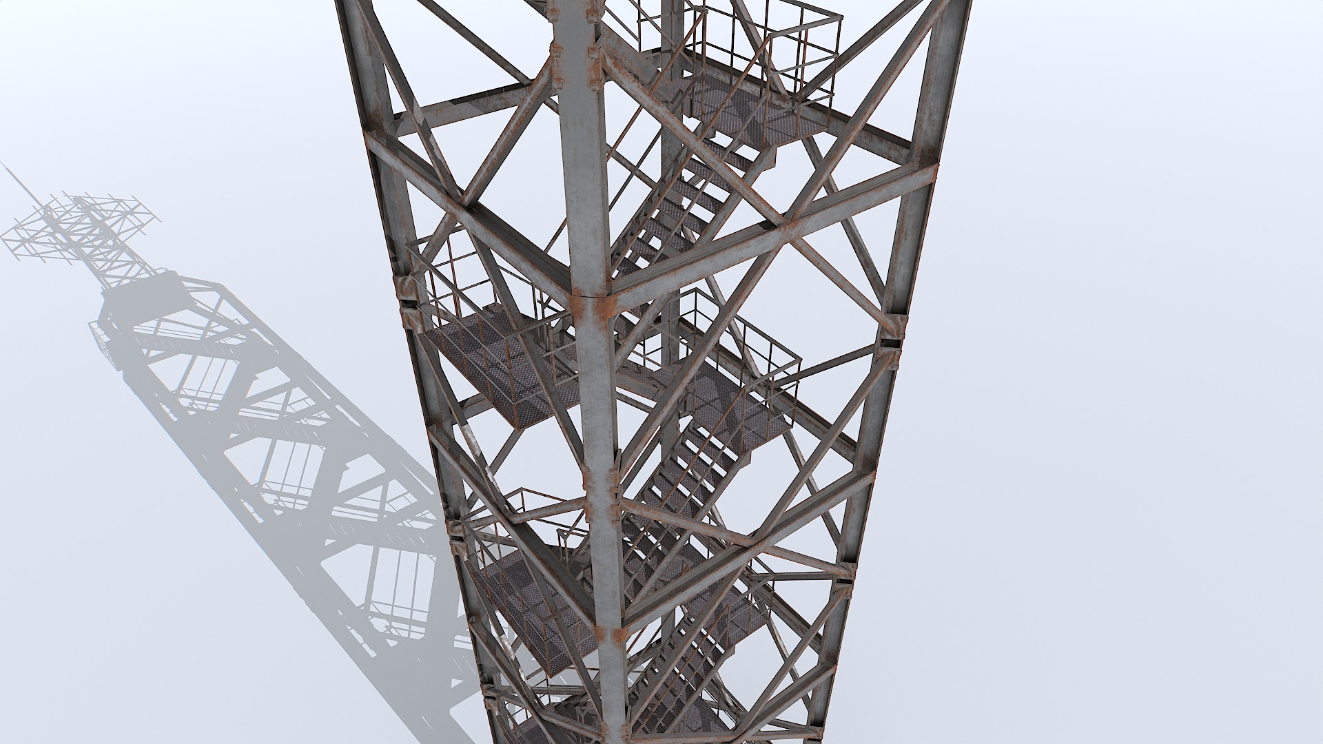 Modular Radar Tower 1 Low-poly 3D model_2