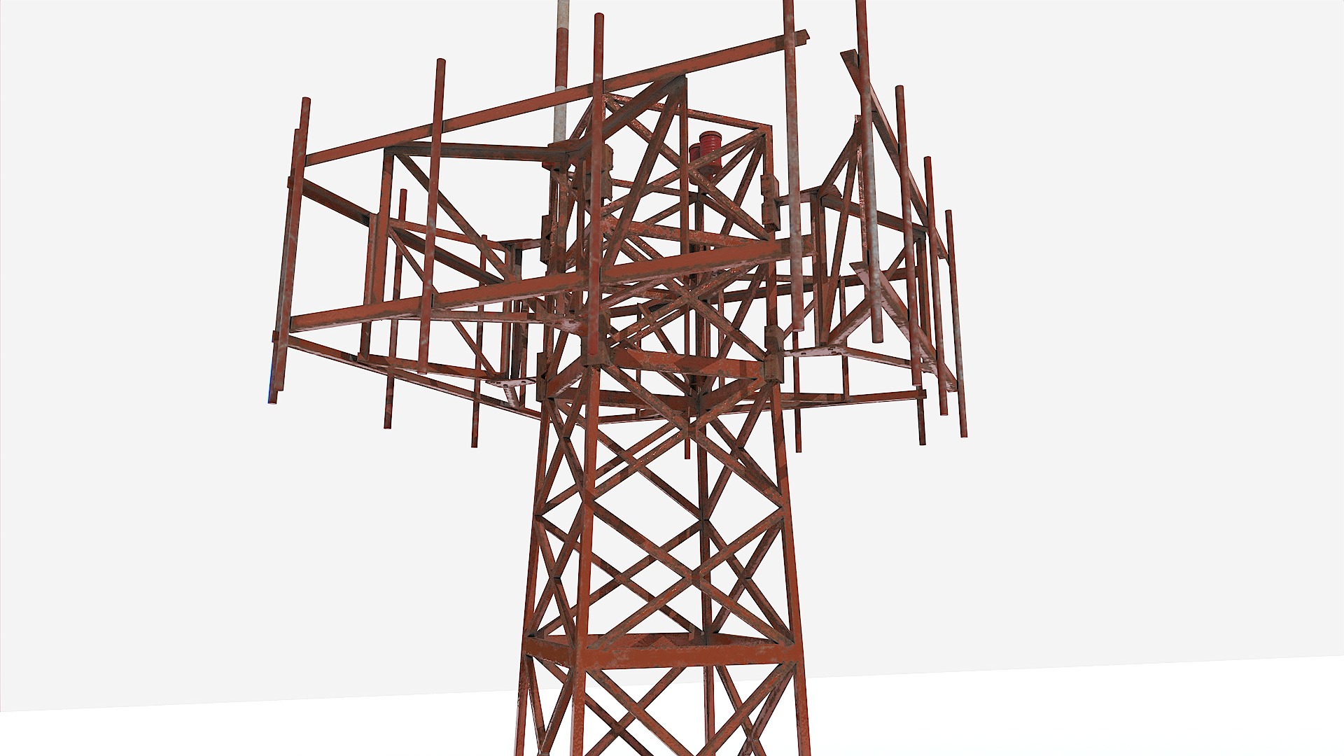 Modular Radar Tower 1 Low-poly 3D model_6