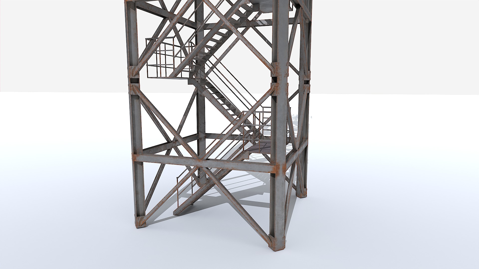 Modular Radar Tower 1 Low-poly 3D model_9
