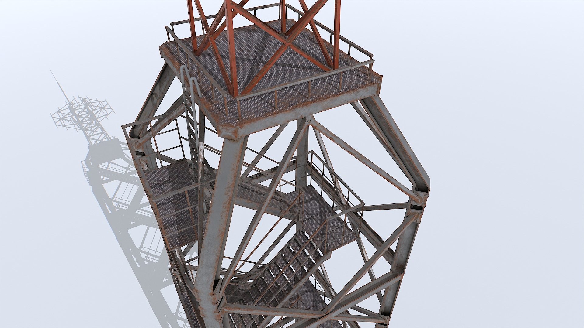 Modular Radar Tower 1 Low-poly 3D model_4