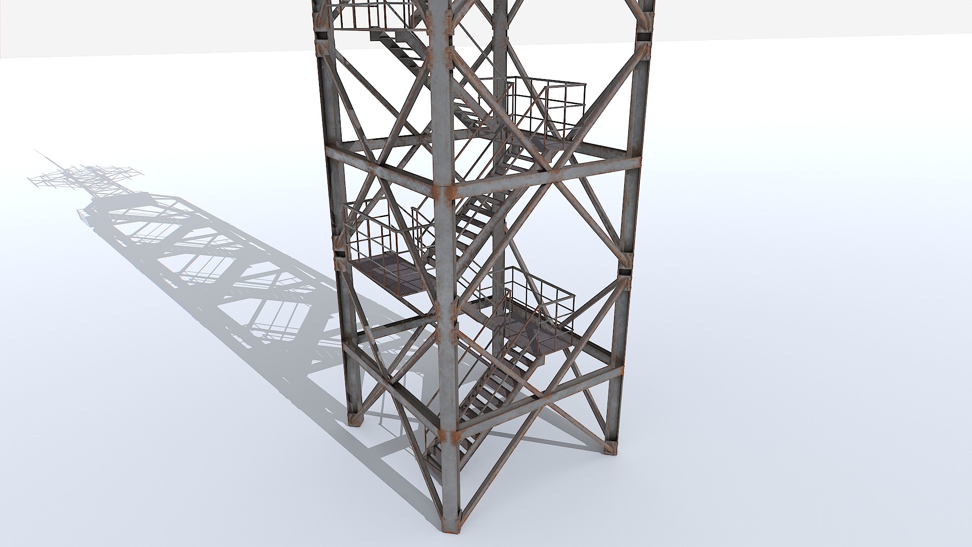 Modular Radar Tower 1 Low-poly 3D model_1