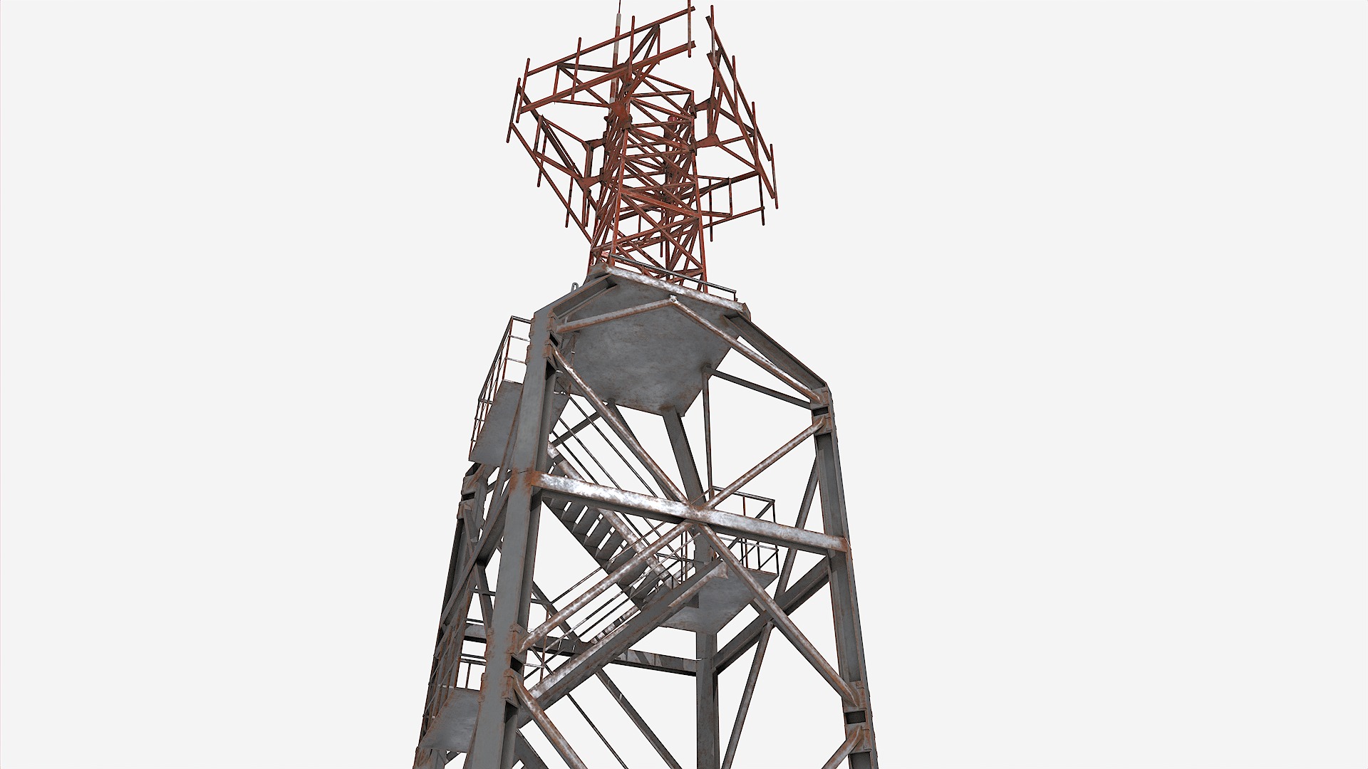 Modular Radar Tower 1 Low-poly 3D model_7