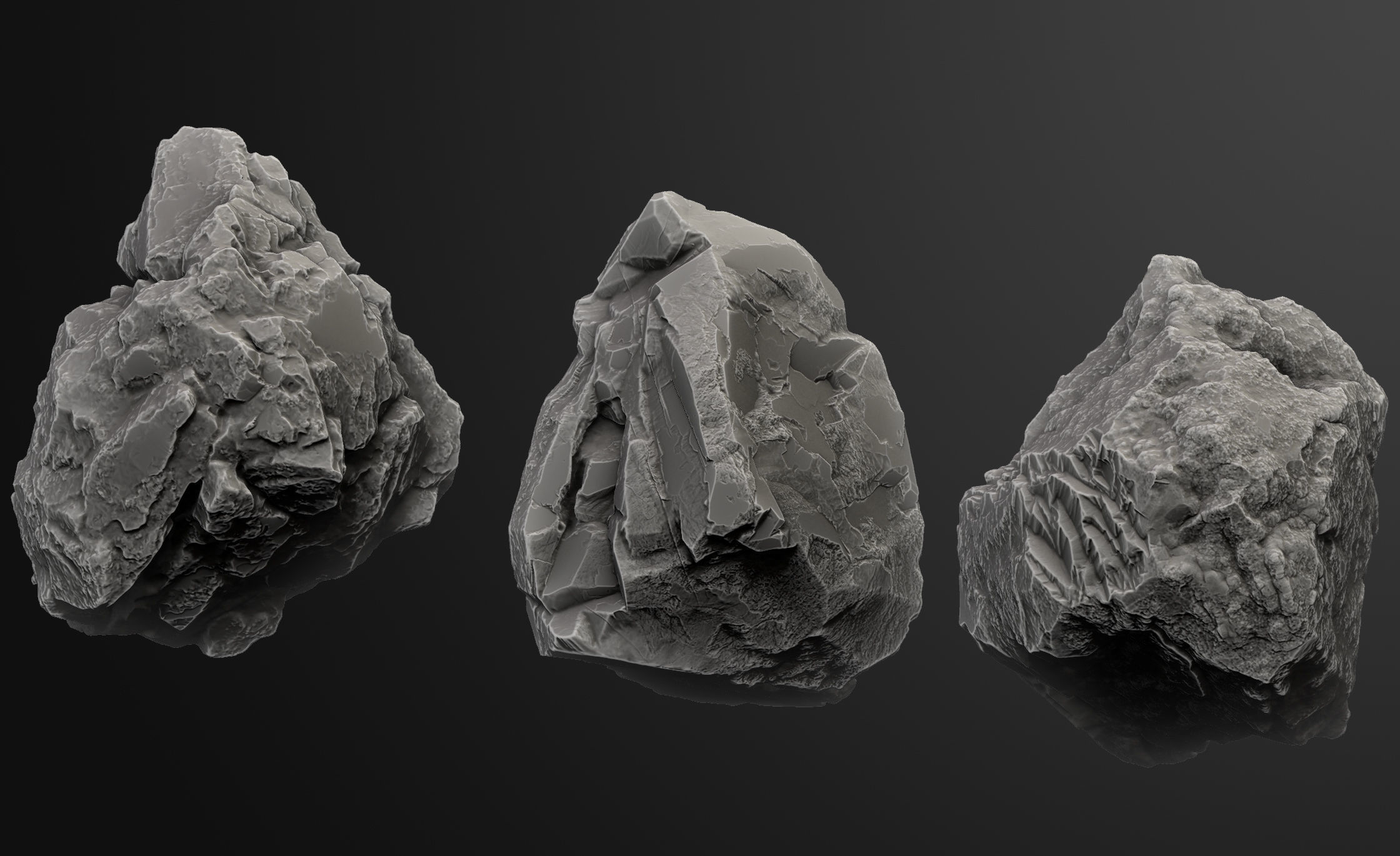 zbrush  Rock  3D model_2
