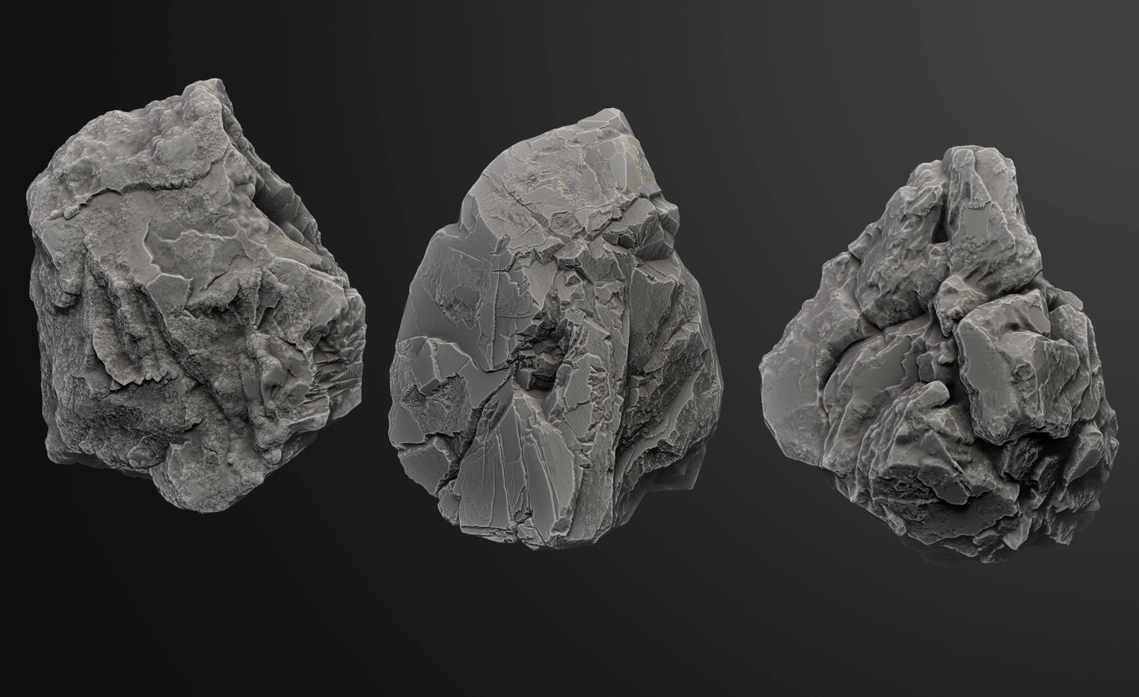 zbrush  Rock  3D model_3