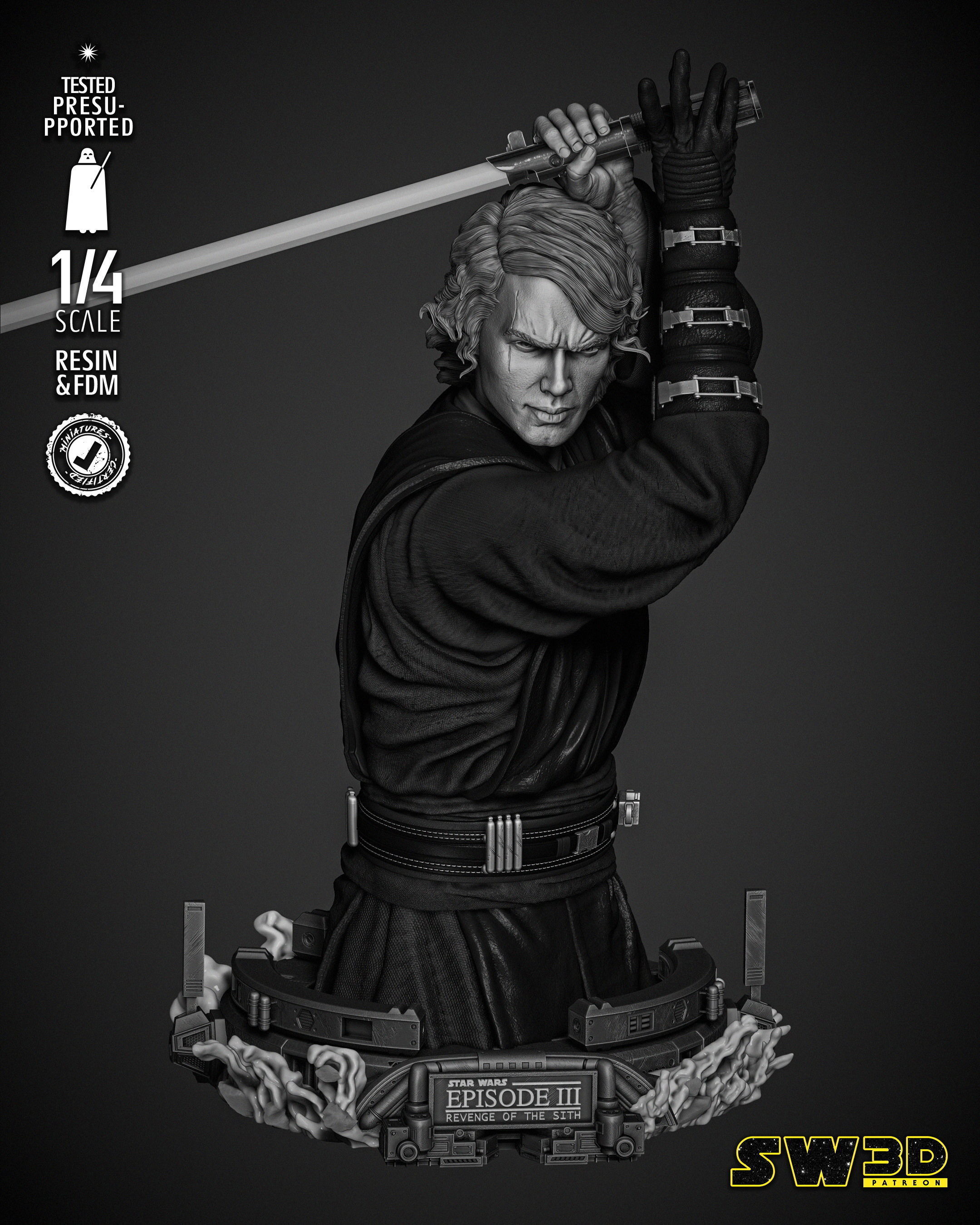 STAR WARS Anakin Bust  3D print model_6