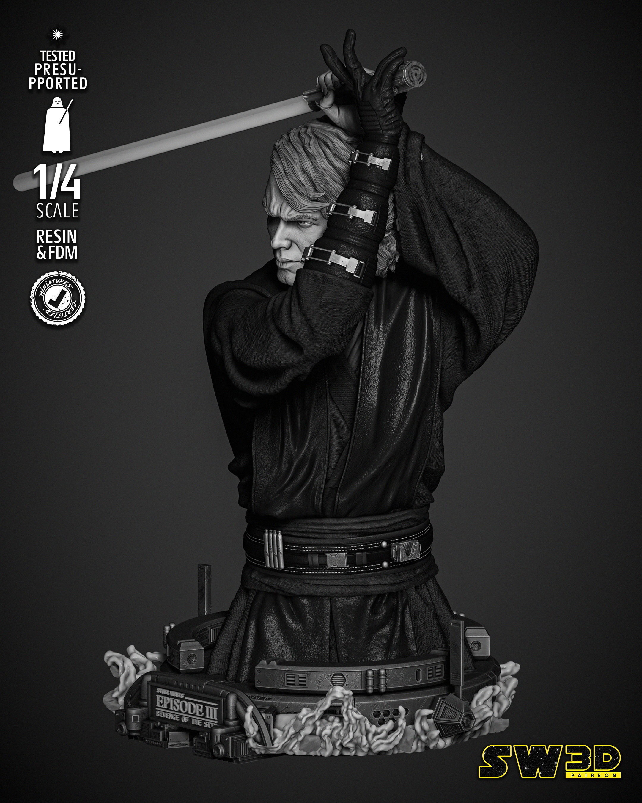 STAR WARS Anakin Bust  3D print model_1