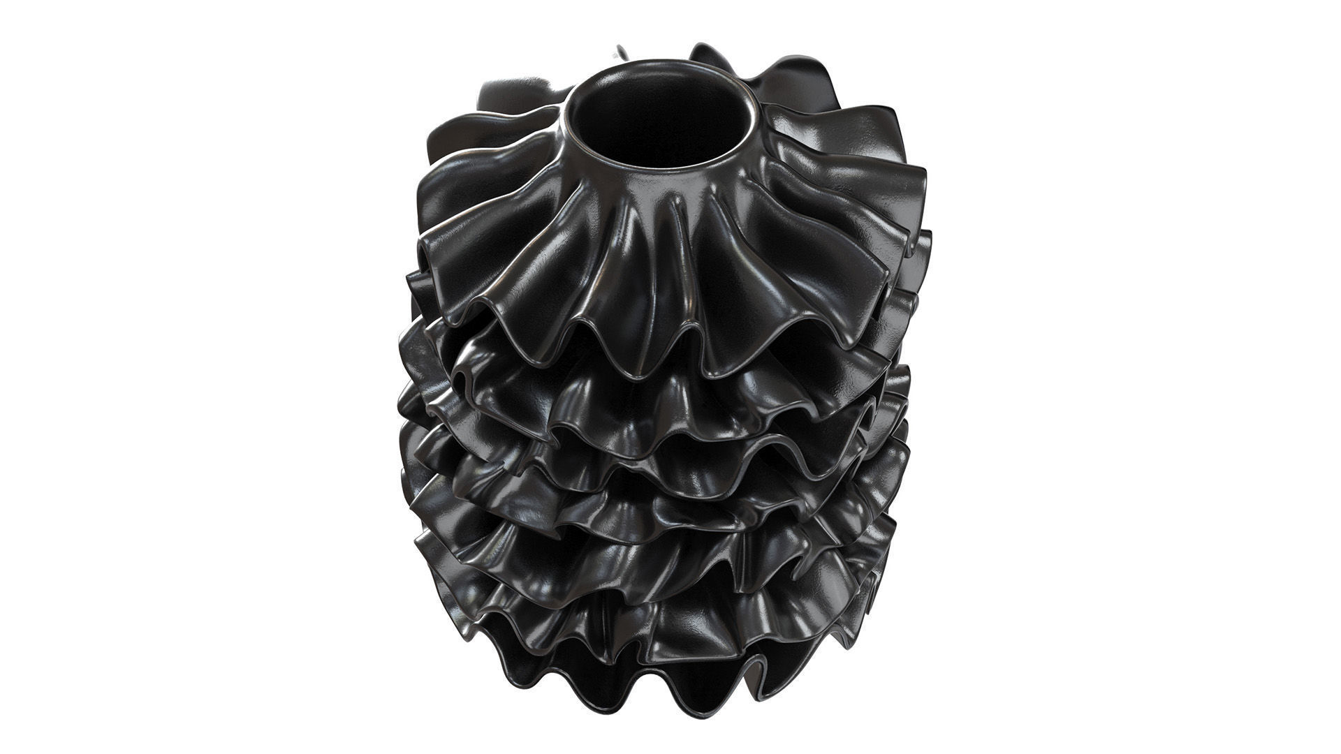 Black Ribbon Vase 3D model_5