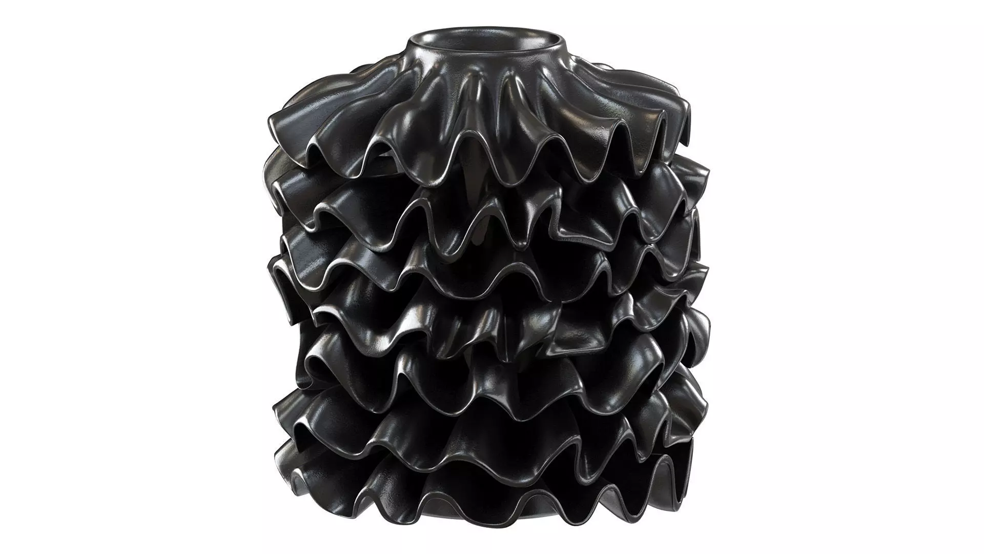 Black Ribbon Vase 3D model_0