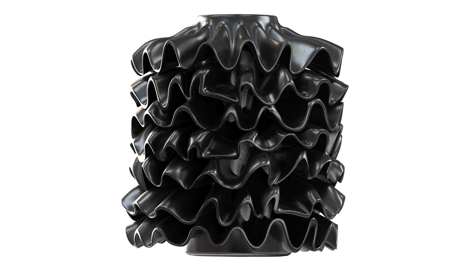 Black Ribbon Vase 3D model_7