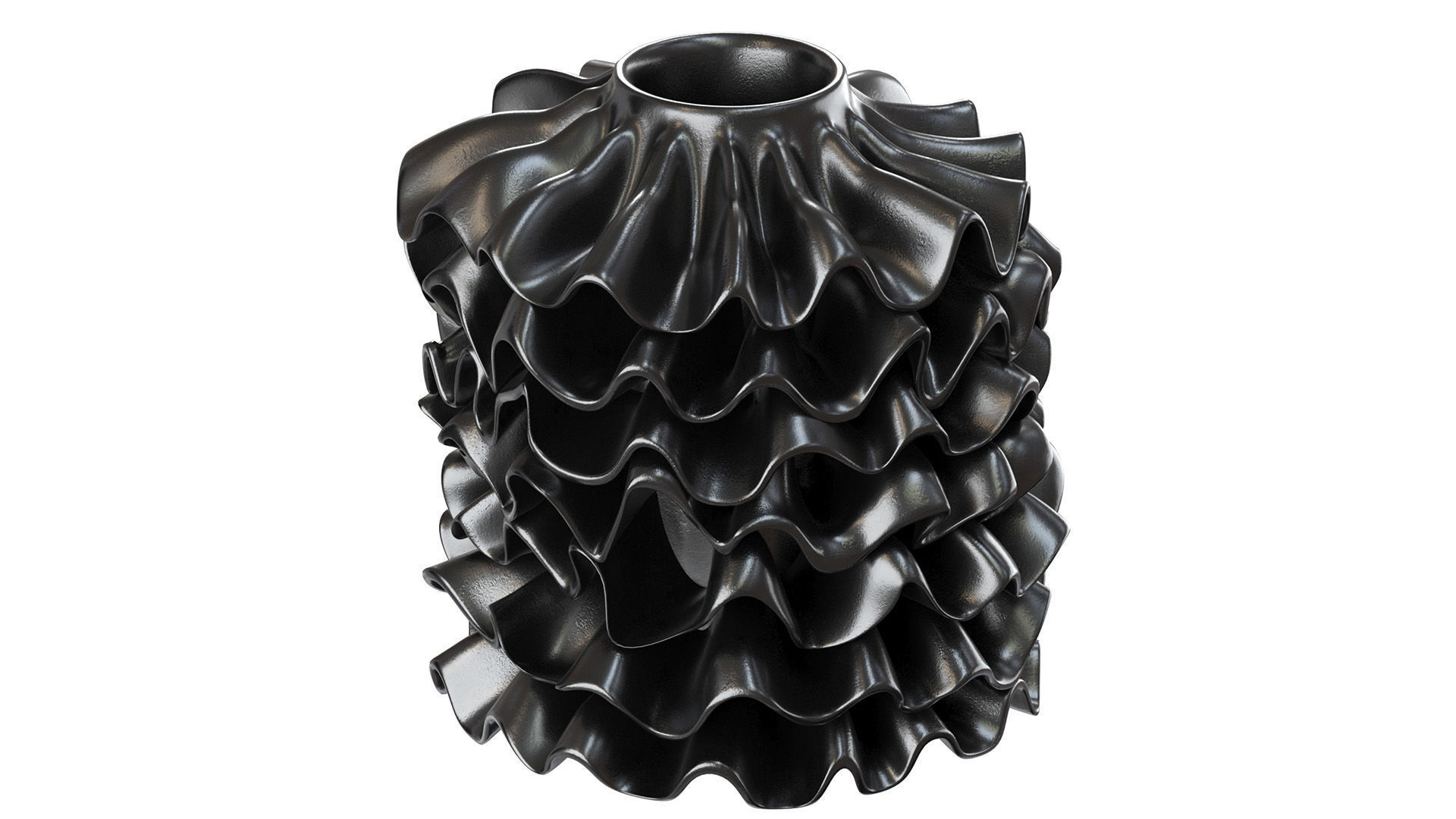 Black Ribbon Vase 3D model_1