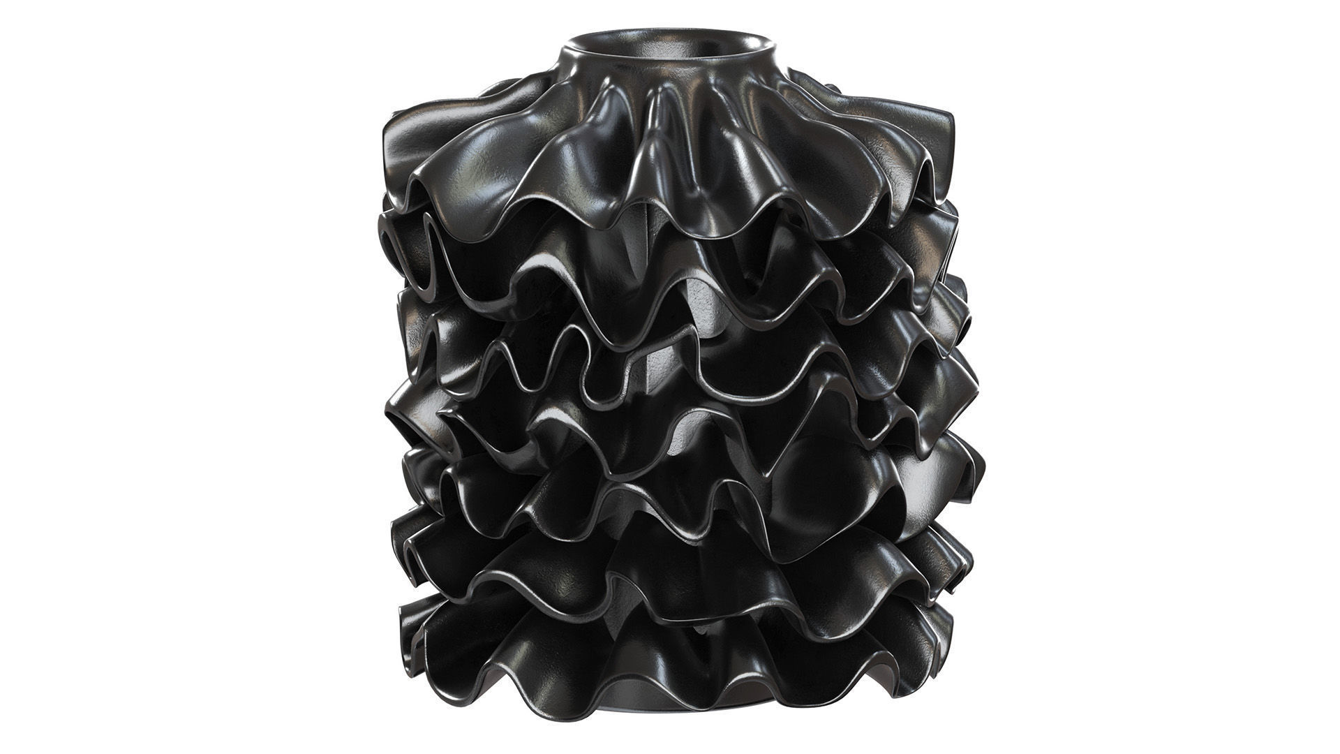 Black Ribbon Vase 3D model_2