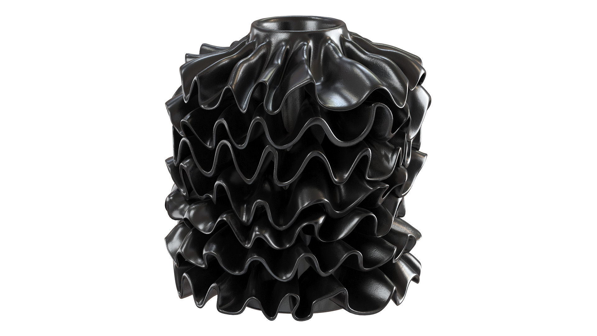 Black Ribbon Vase 3D model_3