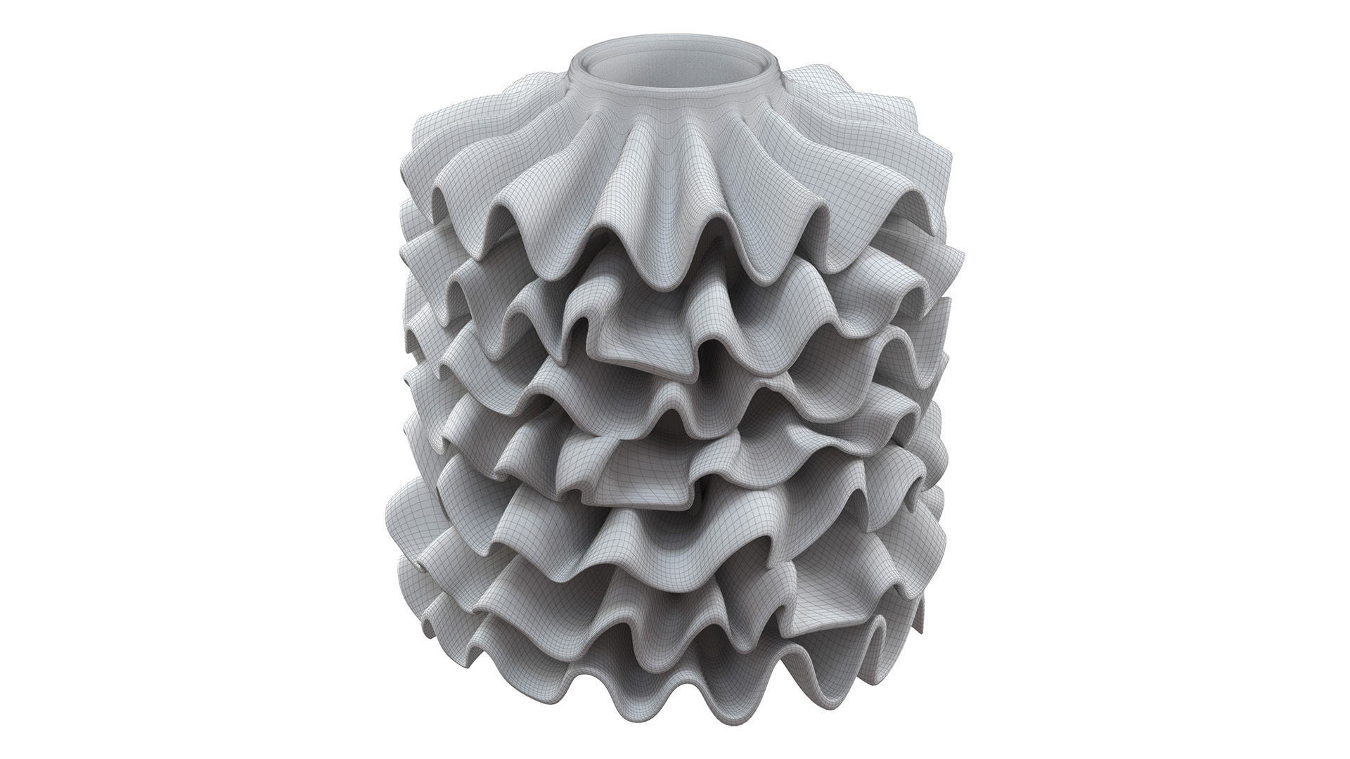 Black Ribbon Vase 3D model_8