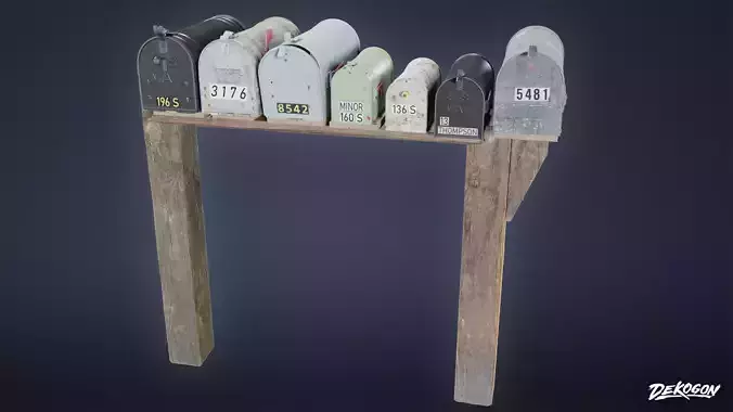 ROADSIDE - Mailbox Set 03 - LOW POLY AND NANITE