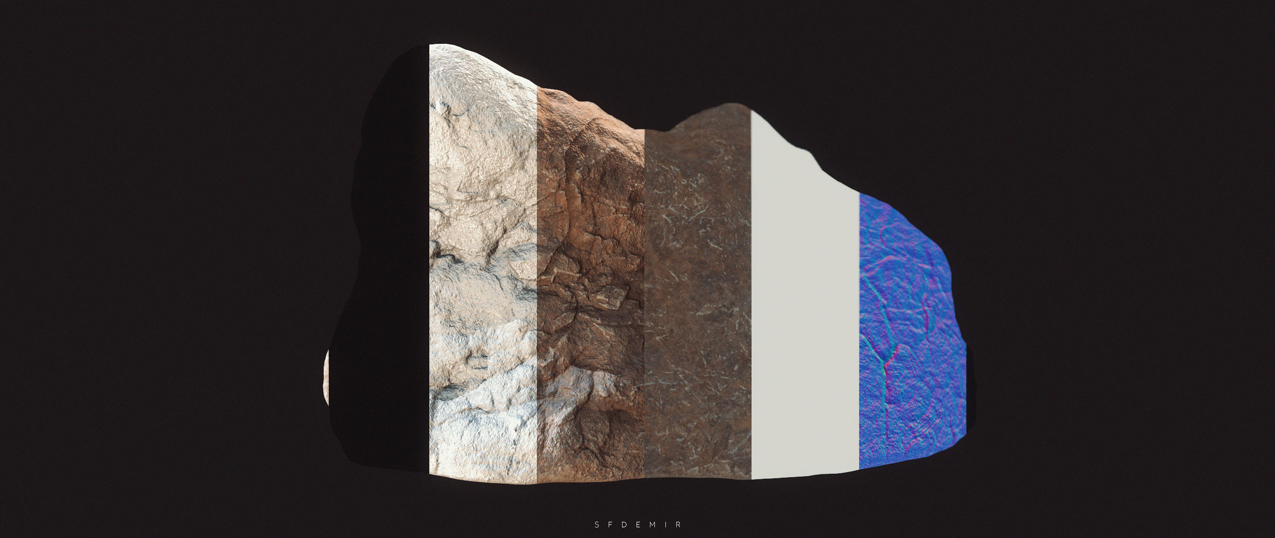 Realistic Desert Rock 3D Model - High-Quality Desert Rock Asset Low-poly 3D model_8