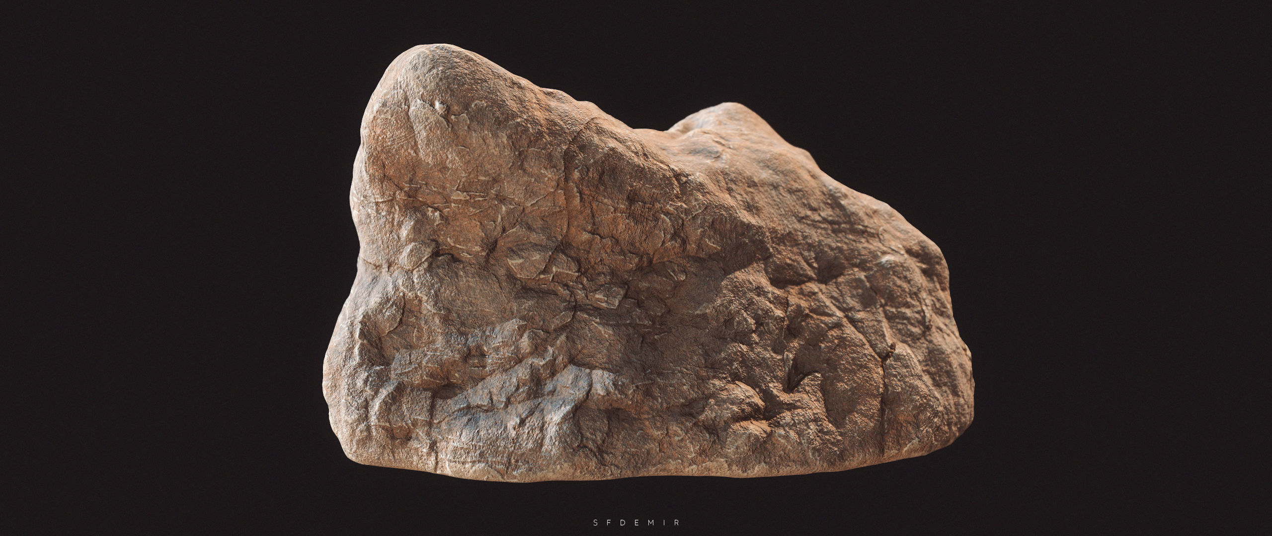 Realistic Desert Rock 3D Model - High-Quality Desert Rock Asset Low-poly 3D model_9