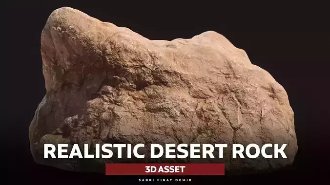 Realistic Desert Rock 3D Model - High-Quality Desert Rock Asset